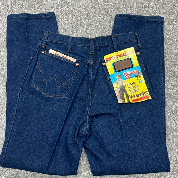Vtg Wrangler Jeans Women 14x32 Blue Cowboy Cut 13MWZ Western Rodeo Denim 80s NOS - Picture 6 of 8